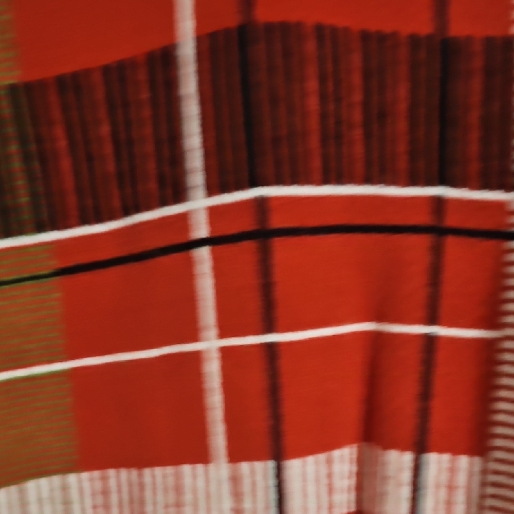 Callahan Red and Brown Plaid V-Neck Sweater - Picture 3 of 4
